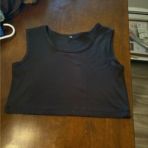 Black Sleeveless Crop Top